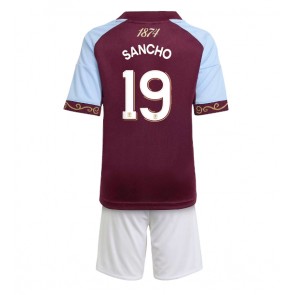 Aston Villa Jadon Sancho #19 Hemmaställ Barn 2025-26 Kortärmad (+ Korta byxor)